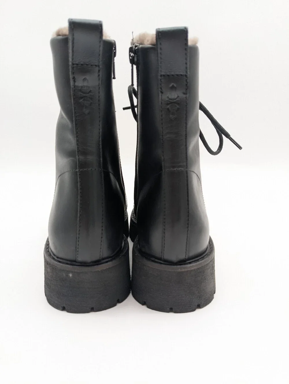 PATRIZIA BONFANTI Platform Combat Shearling Fur Boot 36